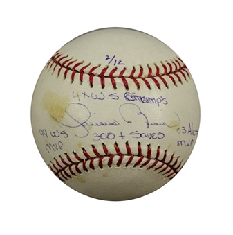 Mariano Rivera Signed Baseball w/ 4 Inscriptions